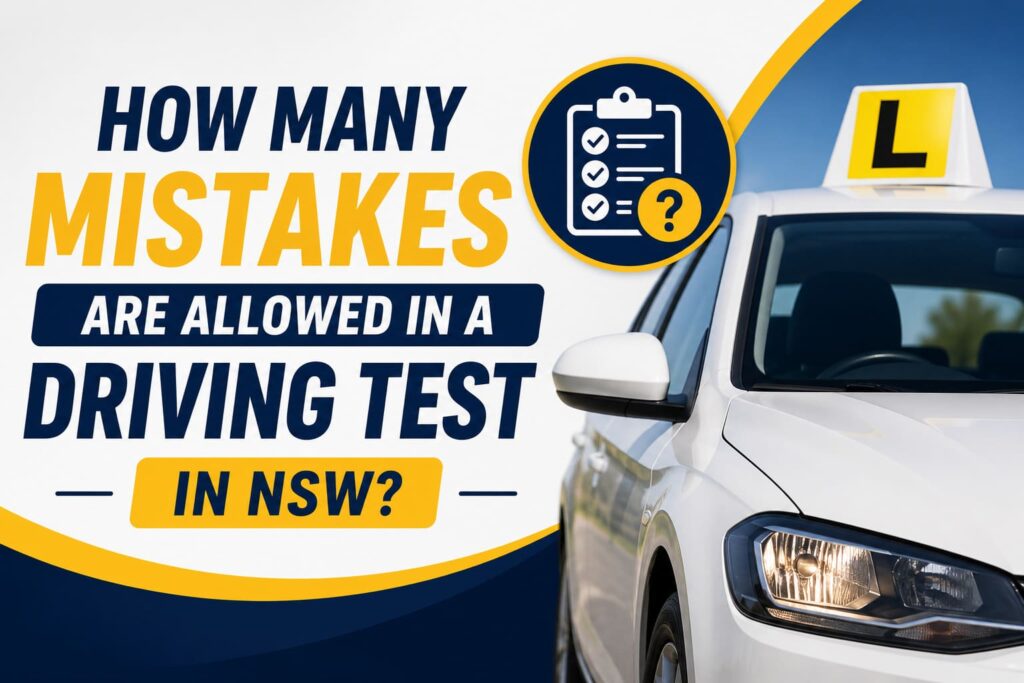 How many mistakes are allowed in a driving test in NSW?