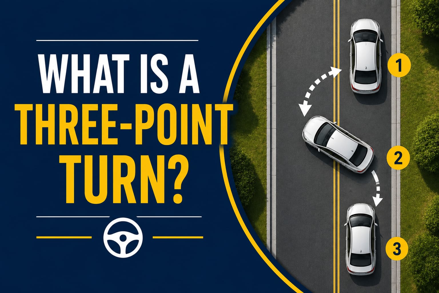 What is a three-point turn?